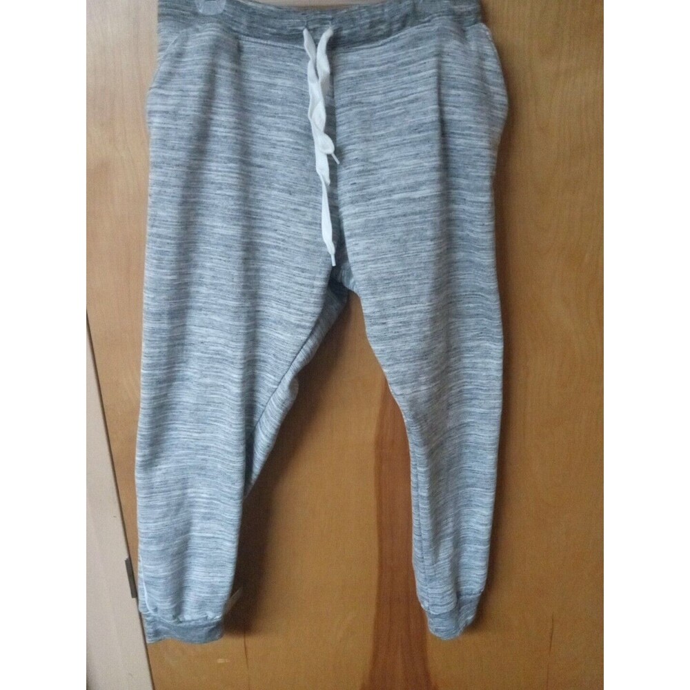 Love Nation Joggers Sweat Pants Size1XL Heather and White Drawstring Waist